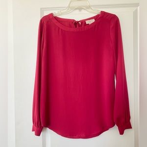 Loft Pink Long Sleeve Blouse - size XS
